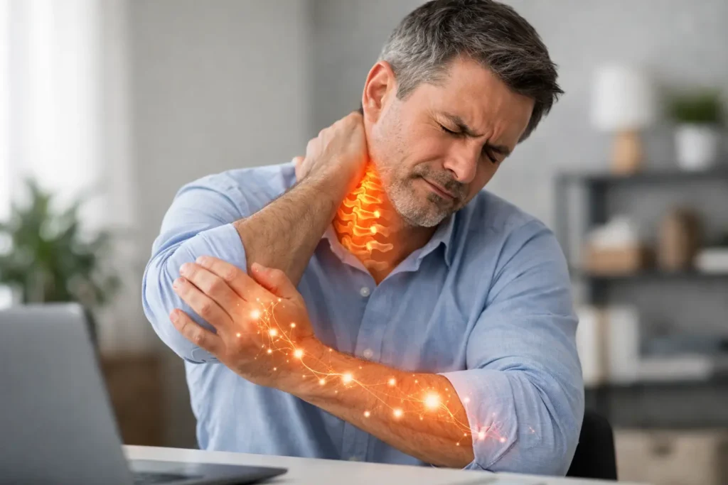 Formigamento nos braços e coluna cervical