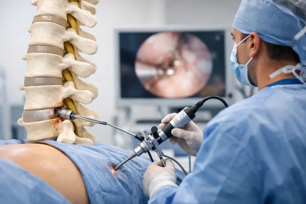 Como funciona a discectomia minimamente invasiva